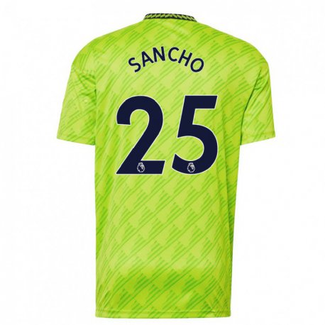 Kandiny Hombre Camiseta Jadon Sancho #25 Verde Claro Equipación Tercera 2022/23 La Camisa Chile