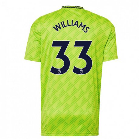 Kandiny Hombre Camiseta Brandon Williams #33 Verde Claro Equipación Tercera 2022/23 La Camisa Chile
