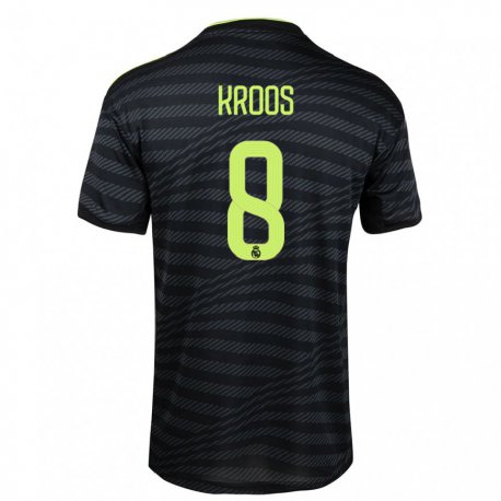 Kandiny Hombre Camiseta Toni Kroos #8 Negro Gris Oscuro Equipación Tercera 2022/23 La Camisa Chile