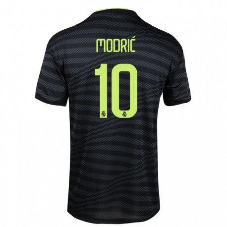 Kandiny Hombre Camiseta Luka Modric #10 Negro Gris Oscuro Equipación Tercera 2022/23 La Camisa Chile
