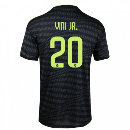 Kandiny Hombre Camiseta Vinicius Junior #20 Negro Gris Oscuro Equipación Tercera 2022/23 La Camisa Chile