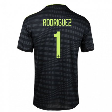 Kandiny Hombre Camiseta Misa Rodriguez #1 Negro Gris Oscuro Equipación Tercera 2022/23 La Camisa Chile
