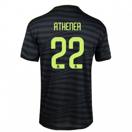 Kandiny Hombre Camiseta Athenea Del Castillo #22 Negro Gris Oscuro Equipación Tercera 2022/23 La Camisa Chile