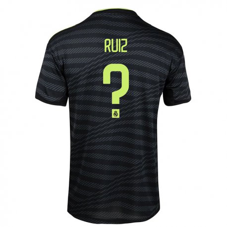 Kandiny Hombre Camiseta Ferran Ruiz #0 Negro Gris Oscuro Equipación Tercera 2022/23 La Camisa Chile