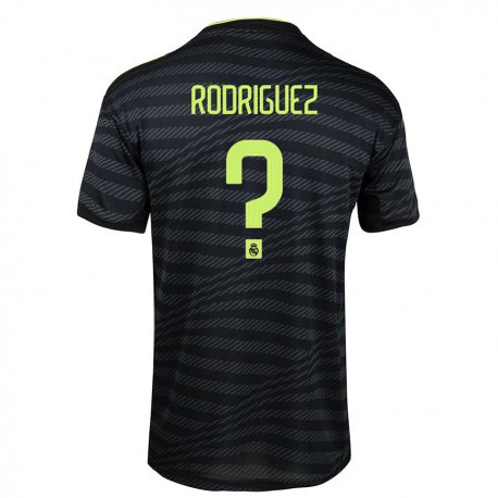 Kandiny Hombre Camiseta Alvaro Rodriguez #0 Negro Gris Oscuro Equipación Tercera 2022/23 La Camisa Chile