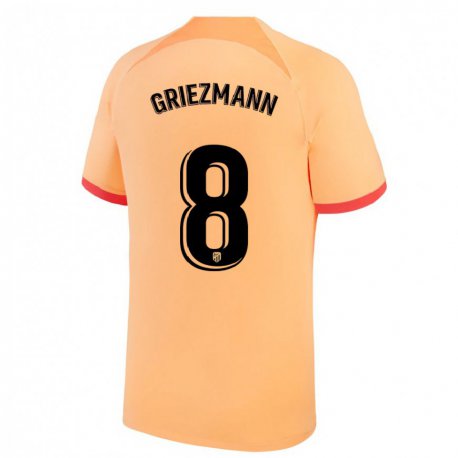Kandiny Hombre Camiseta Antoine Griezmann #8 Naranja Claro Equipación Tercera 2022/23 La Camisa Chile
