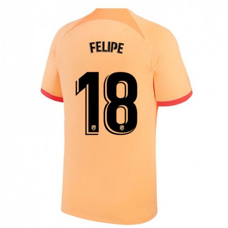 Kandiny Hombre Camiseta Felipe #18 Naranja Claro Equipación Tercera 2022/23 La Camisa Chile