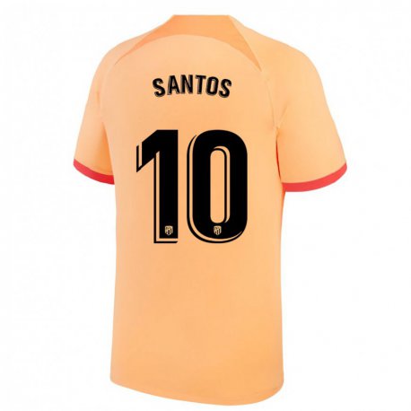 Kandiny Hombre Camiseta Leicy Santos #10 Naranja Claro Equipación Tercera 2022/23 La Camisa Chile