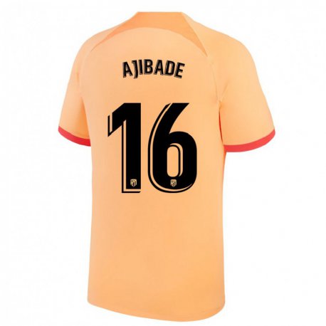 Kandiny Hombre Camiseta Rasheedat Ajibade #16 Naranja Claro Equipación Tercera 2022/23 La Camisa Chile