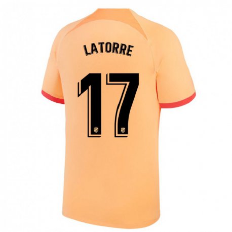 Kandiny Hombre Camiseta Barbara Latorre #17 Naranja Claro Equipación Tercera 2022/23 La Camisa Chile