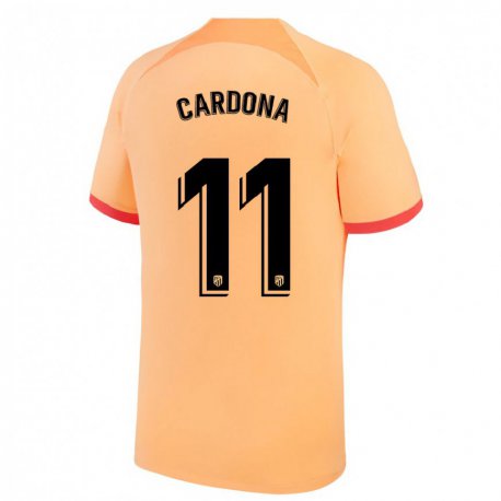 Kandiny Hombre Camiseta Marta Cardona #11 Naranja Claro Equipación Tercera 2022/23 La Camisa Chile