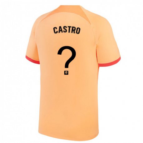 Kandiny Hombre Camiseta Oscar Castro #0 Naranja Claro Equipación Tercera 2022/23 La Camisa Chile