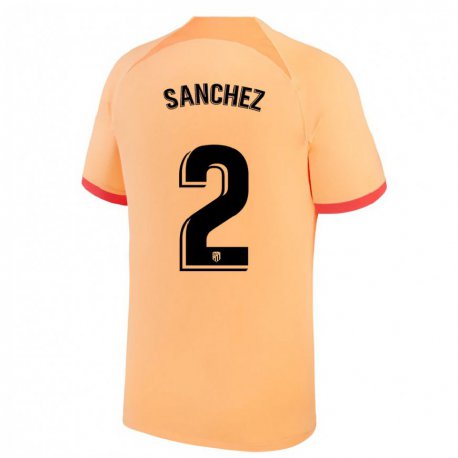 Kandiny Hombre Camiseta Ricard Sanchez #2 Naranja Claro Equipación Tercera 2022/23 La Camisa Chile