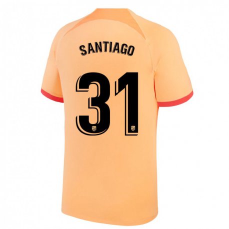 Kandiny Hombre Camiseta Abraham Santiago #31 Naranja Claro Equipación Tercera 2022/23 La Camisa Chile