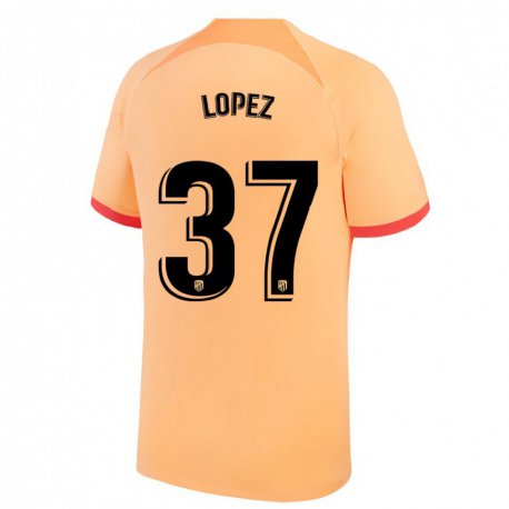 Kandiny Hombre Camiseta Alex Lopez #37 Naranja Claro Equipación Tercera 2022/23 La Camisa Chile
