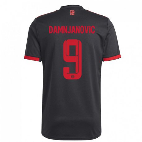 Kandiny Hombre Camiseta Jovana Damnjanovic #9 Negro Y Rojo Equipación Tercera 2022/23 La Camisa Chile