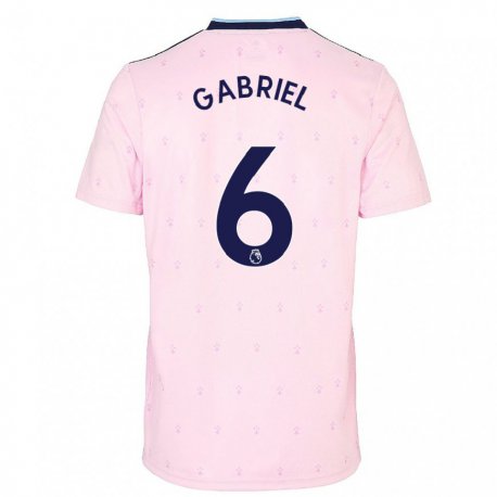 Kandiny Hombre Camiseta Gabriel Magalhaes #6 Rosa Azul Marino Equipación Tercera 2022/23 La Camisa Chile