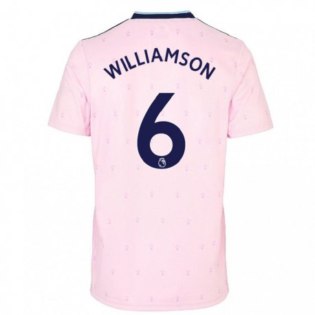 Kandiny Hombre Camiseta Leah Williamson #6 Rosa Azul Marino Equipación Tercera 2022/23 La Camisa Chile