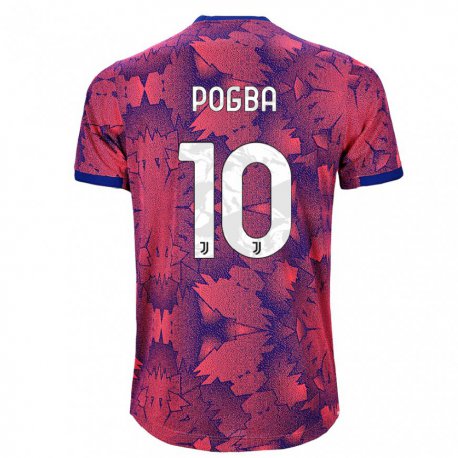 Kandiny Hombre Camiseta Paul Pogba #10 Rosa Rojo Azul Equipación Tercera 2022/23 La Camisa Chile