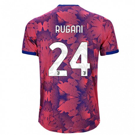 Kandiny Hombre Camiseta Daniele Rugani #24 Rosa Rojo Azul Equipación Tercera 2022/23 La Camisa Chile