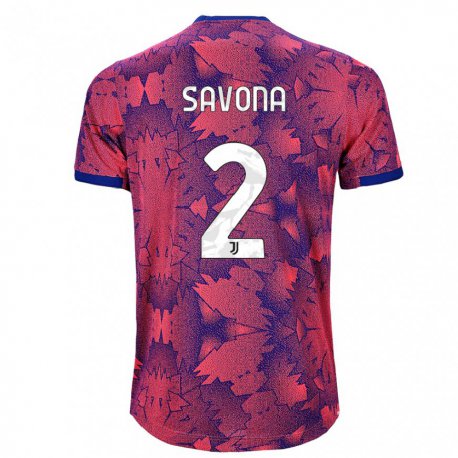 Kandiny Hombre Camiseta Nicolo Savona #2 Rosa Rojo Azul Equipación Tercera 2022/23 La Camisa Chile