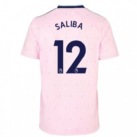 Kandiny Hombre Camiseta William Saliba #12 Rosa Azul Marino Equipación Tercera 2022/23 La Camisa Chile