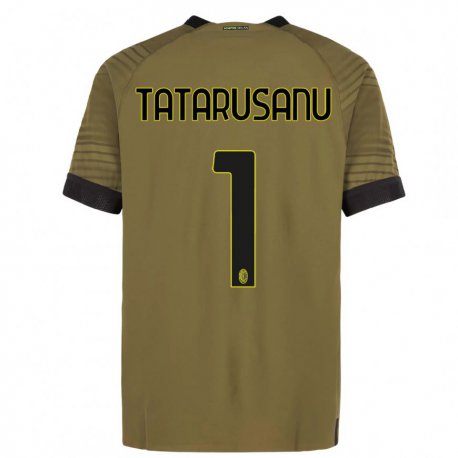 Kandiny Hombre Camiseta Ciprian Tatarusanu #1 Verde Oscuro Negro Equipación Tercera 2022/23 La Camisa Chile