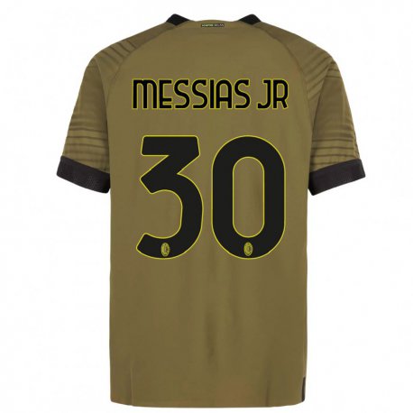 Kandiny Hombre Camiseta Junior Messias #30 Verde Oscuro Negro Equipación Tercera 2022/23 La Camisa Chile