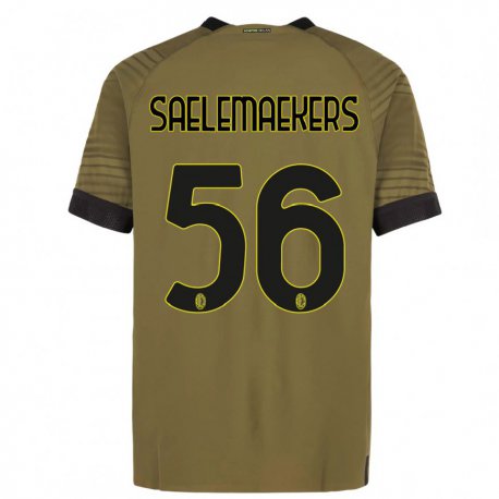 Kandiny Hombre Camiseta Alexis Saelemaekers #56 Verde Oscuro Negro Equipación Tercera 2022/23 La Camisa Chile