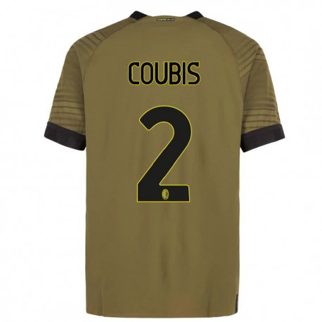 Kandiny Hombre Camiseta Andrei Coubis #2 Verde Oscuro Negro Equipación Tercera 2022/23 La Camisa Chile