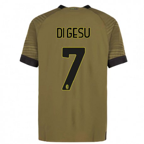 Kandiny Hombre Camiseta Enrico Di Gesu #7 Verde Oscuro Negro Equipación Tercera 2022/23 La Camisa Chile