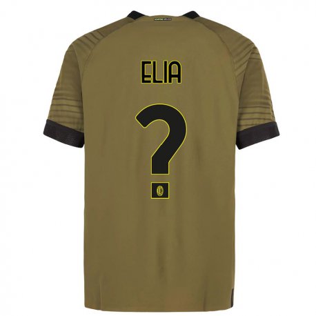 Kandiny Hombre Camiseta Emanuele Elia #0 Verde Oscuro Negro Equipación Tercera 2022/23 La Camisa Chile