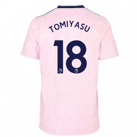 Kandiny Hombre Camiseta Takehiro Tomiyasu #18 Rosa Azul Marino Equipación Tercera 2022/23 La Camisa Chile