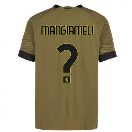 Kandiny Hombre Camiseta Federico Mangiameli #0 Verde Oscuro Negro Equipación Tercera 2022/23 La Camisa Chile