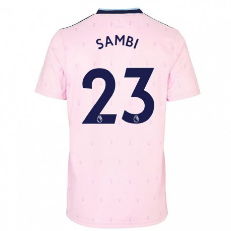 Kandiny Hombre Camiseta Albert Sambi Lokonga #23 Rosa Azul Marino Equipación Tercera 2022/23 La Camisa Chile