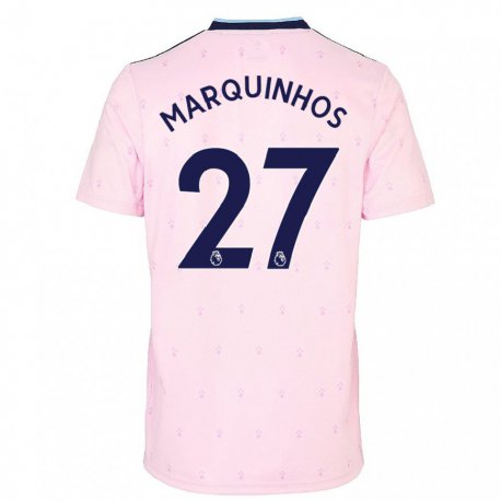 Kandiny Hombre Camiseta Marquinhos #27 Rosa Azul Marino Equipación Tercera 2022/23 La Camisa Chile