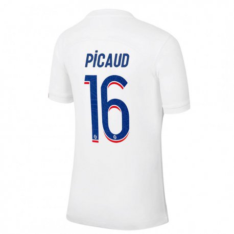 Kandiny Hombre Camiseta Constance Picaud #16 Azul Blanco Equipación Tercera 2022/23 La Camisa Chile