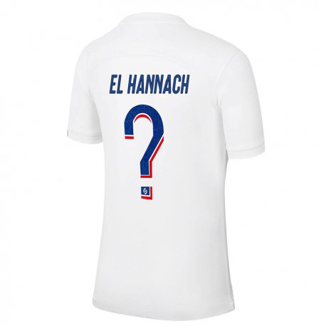 Kandiny Hombre Camiseta Younes El Hannach #0 Azul Blanco Equipación Tercera 2022/23 La Camisa Chile