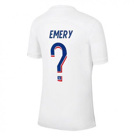Kandiny Hombre Camiseta Warren Zaire Emery #0 Azul Blanco Equipación Tercera 2022/23 La Camisa Chile