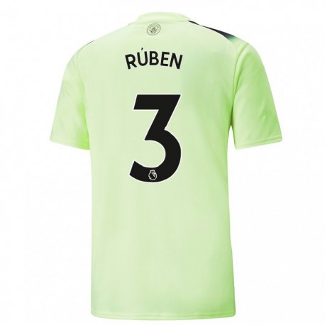 Kandiny Hombre Camiseta Ruben Dias #3 Verde Gris Oscuro Equipación Tercera 2022/23 La Camisa Chile