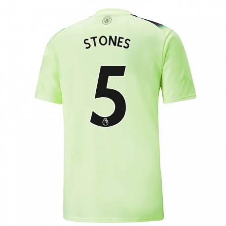 Kandiny Hombre Camiseta John Stones #5 Verde Gris Oscuro Equipación Tercera 2022/23 La Camisa Chile
