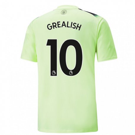 Kandiny Hombre Camiseta Jack Grealish #10 Verde Gris Oscuro Equipación Tercera 2022/23 La Camisa Chile