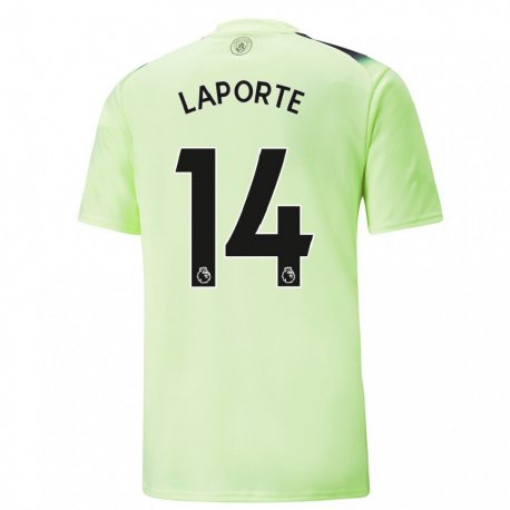 Kandiny Hombre Camiseta Aymeric Laporte #14 Verde Gris Oscuro Equipación Tercera 2022/23 La Camisa Chile