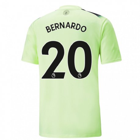 Kandiny Hombre Camiseta Bernardo Silva #20 Verde Gris Oscuro Equipación Tercera 2022/23 La Camisa Chile
