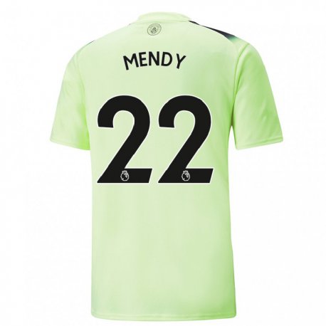 Kandiny Hombre Camiseta Benjamin Mendy #22 Verde Gris Oscuro Equipación Tercera 2022/23 La Camisa Chile