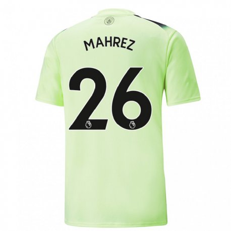 Kandiny Hombre Camiseta Riyad Mahrez #26 Verde Gris Oscuro Equipación Tercera 2022/23 La Camisa Chile