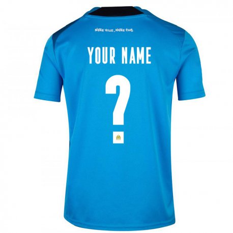 Kandiny Hombre Camiseta Su Nombre #0 Blanco Azul Oscuro Equipación Tercera 2022/23 La Camisa Chile