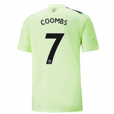 Kandiny Hombre Camiseta Laura Coombs #7 Verde Gris Oscuro Equipación Tercera 2022/23 La Camisa Chile