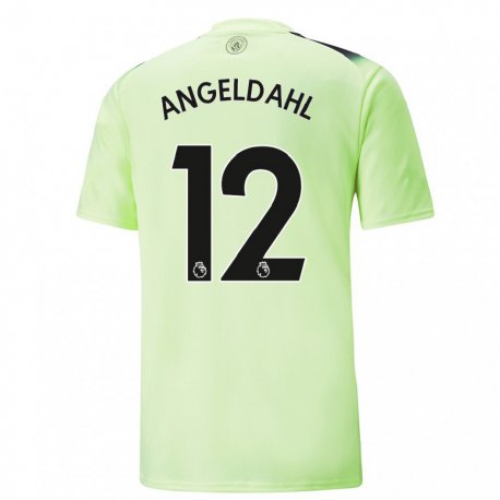 Kandiny Hombre Camiseta Filippa Angeldahl #12 Verde Gris Oscuro Equipación Tercera 2022/23 La Camisa Chile