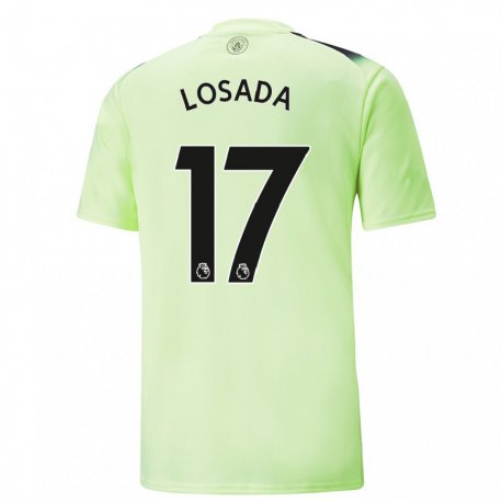 Kandiny Hombre Camiseta Vicky Losada #17 Verde Gris Oscuro Equipación Tercera 2022/23 La Camisa Chile